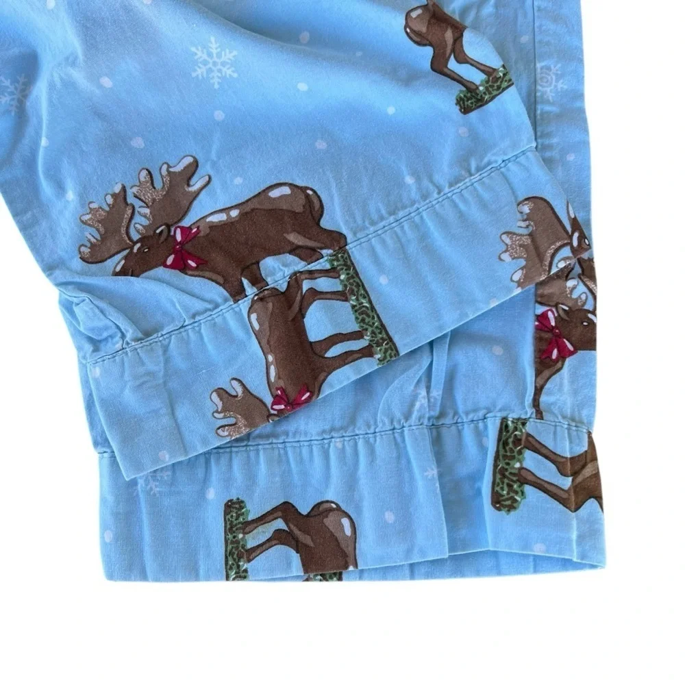Y2K Nick & Nora Chocolate Moose Whipped Cream Cotton Pajama Set HTF Blue Tag Med